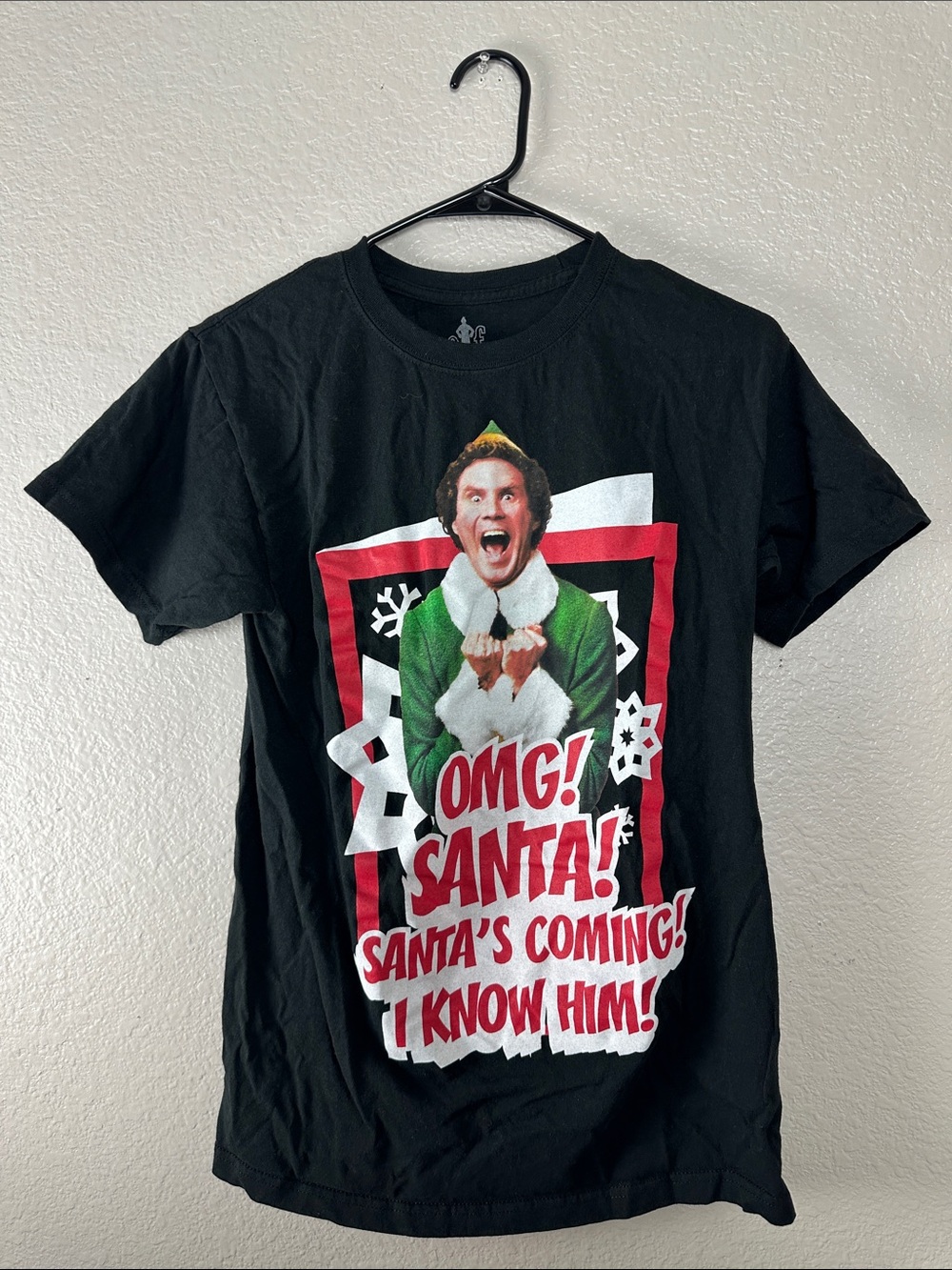 ELF Black Graphic Logo Tee with White Print Size S